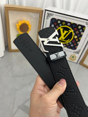 LV 25S BELT 38 MM IN BLACK CALFSKIN 593283