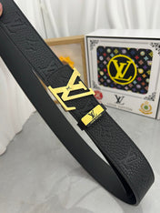 LV 25S BELT 38 MM IN BLACK CALFSKIN 593284