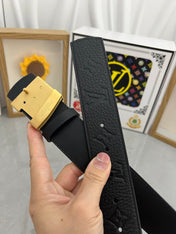 LV 25S BELT 38 MM IN BLACK CALFSKIN 593284