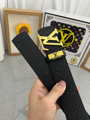 LV 25S BELT 38 MM IN BLACK CALFSKIN 593284