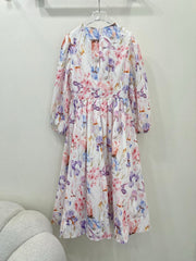 ZIMMER LONG-SLEEVE V-NECK DRESS 269296