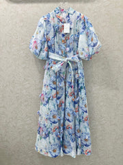 ZIMMER DRESS WITH STAND COLLAR AND PUFF SLEEVES 269285