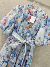 ZIMMER DRESS WITH STAND COLLAR AND PUFF SLEEVES 269285