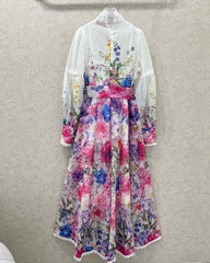ZIMMER FLORAL PRINT DRESS WITH STAND COLLAR 269177