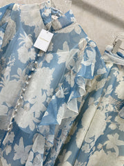 ZIMMER FLORAL PRINTED BLUE CHIFFON SET 269183