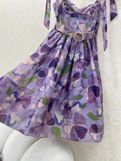 ZIMMERMANN SHORT HERRINGBONE DRESS IN PLUM PURPLE 269377