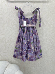 ZIMMERMANN SHORT HERRINGBONE DRESS IN PLUM PURPLE 269377