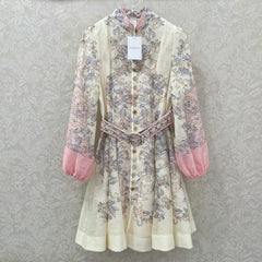 ZIMMERMANN SHORT DRESS WITH A STAND COLLAR 275114