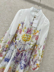 ZIMMERMANN LONG DRESS WITH A STAND COLLAR 275117