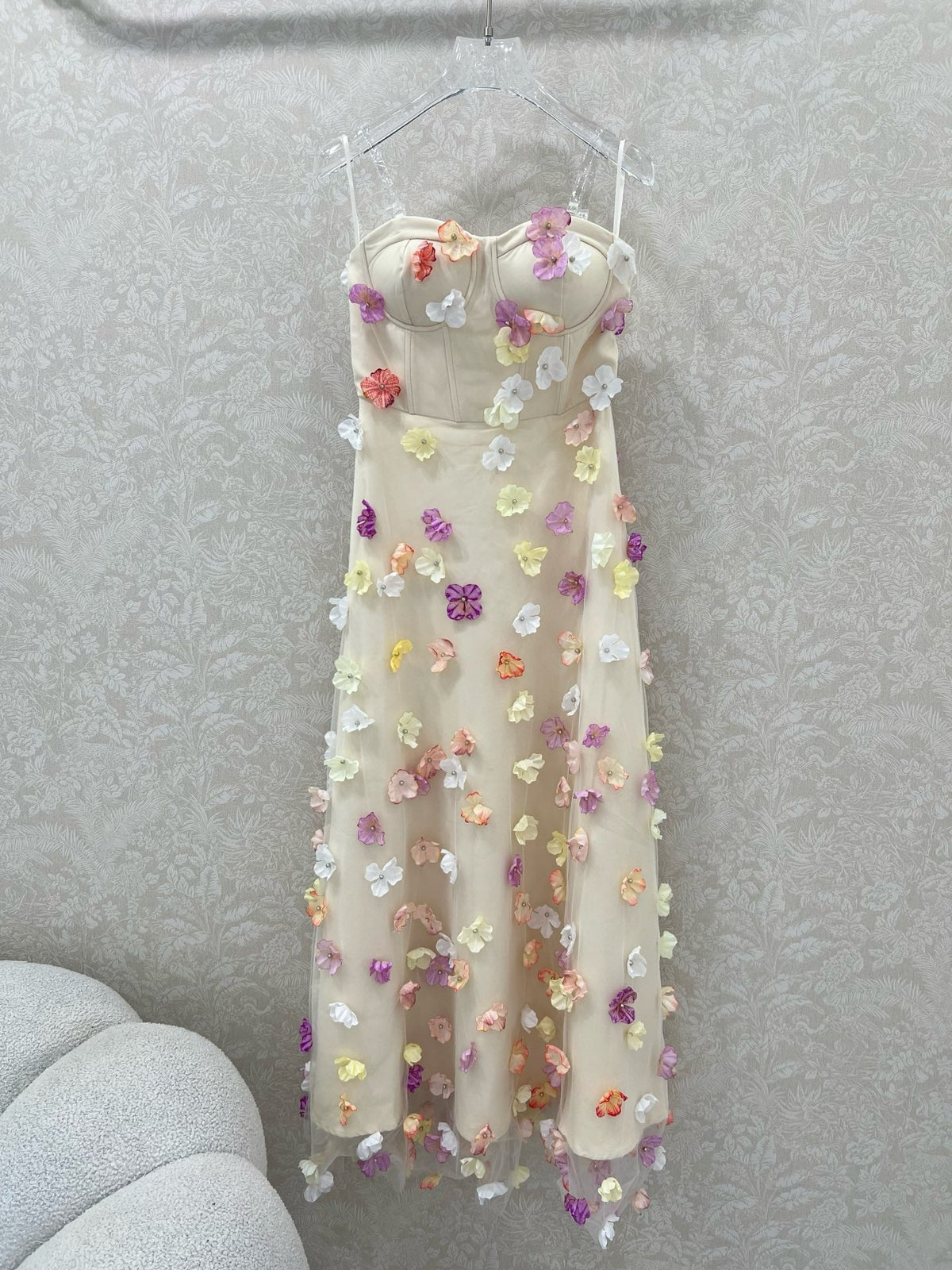 ZIMMERMANN TUBE DRESS WITH 3D FLORAL PATTERN 275124