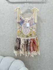 ZIMMERMANN SLEEVELESS HALTER DRESS WITH V-NECK 275127