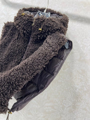 MONCLER 25S SHAGGY VEST IN BROWN 103