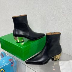 TEX ANKLE BOOT IN BLACK CALFSKIN