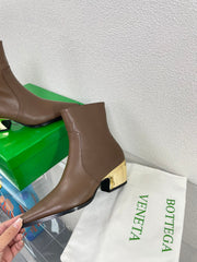 TEX ANKLE BOOT IN MEDIUM BROWN CALFSKIN