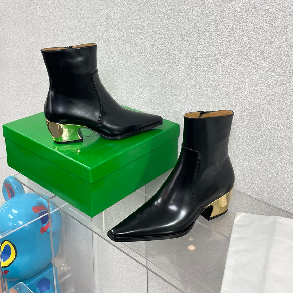 TEX ANKLE BOOT IN BLACK PATENT CALFSKIN