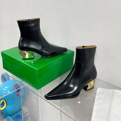 TEX ANKLE BOOT IN BLACK PATENT CALFSKIN