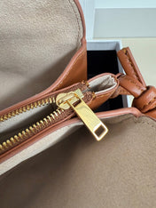 CELINE 25S TRIO FLAP 22MM IN BURNT ORANGE SMOOTH LAMBSKIN GOLD HARDWARE