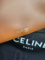 CELINE 25S TRIO FLAP 22MM IN BURNT ORANGE SMOOTH LAMBSKIN GOLD HARDWARE