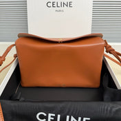 CELINE 25S TRIO FLAP 22MM IN BURNT ORANGE SMOOTH LAMBSKIN GOLD HARDWARE