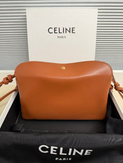 CELINE 25S TRIO FLAP 22MM IN BURNT ORANGE SMOOTH LAMBSKIN GOLD HARDWARE