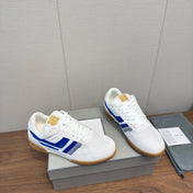 TOM FORD 26S JACKSON SNEAKERS IN WHITE AND BLUE SUEDE