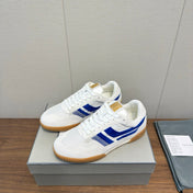 TOM FORD 26S JACKSON SNEAKERS IN WHITE AND BLUE SUEDE