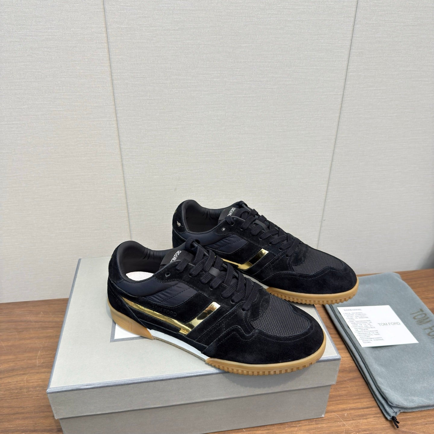 TOM FORD 26S JACKSON SNEAKERS IN BLACK SUEDE