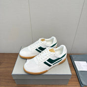 TOM FORD 26S JACKSON SNEAKERS IN WHITE AND DARK GREEN SUEDE