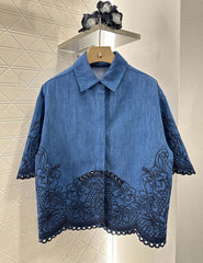 ZIMMER 25S EMBROIDERED DENIM SHIRT SET 265628
