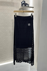 LOEWE HOLLOW KNITTED CARDIGAN DRESS SET 276591