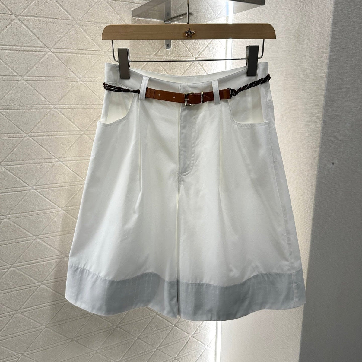 MIUMIU HIGH-WAISTED PLAID BERMUDA SHORTS 276622