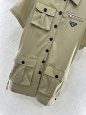 PRADA BELTED OFFICE DRESS WITH POCKETS 276513