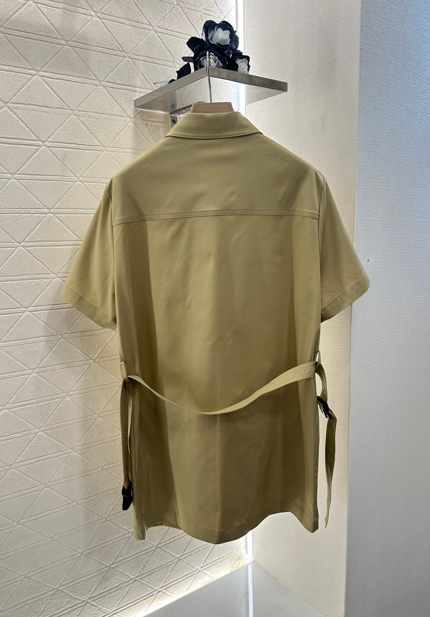 PRADA BELTED OFFICE DRESS WITH POCKETS 276513