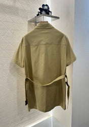 PRADA BELTED OFFICE DRESS WITH POCKETS 276513