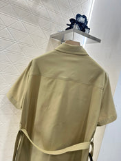 PRADA BELTED OFFICE DRESS WITH POCKETS 276513