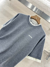 MIUMIU SHORT-SLEEVE KNIT TOP 276490