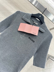 MIUMIU SHORT-SLEEVE KNIT POLO SHIRT STYLE 99