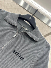 MIUMIU SHORT-SLEEVE KNIT POLO SHIRT STYLE 99