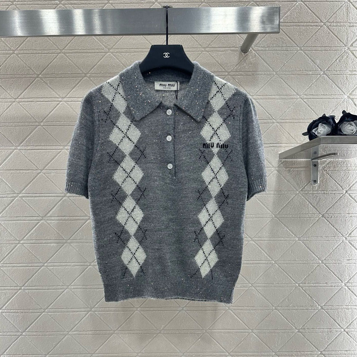 MIUMIU SHORT-SLEEVE KNIT TOP STYLE 23