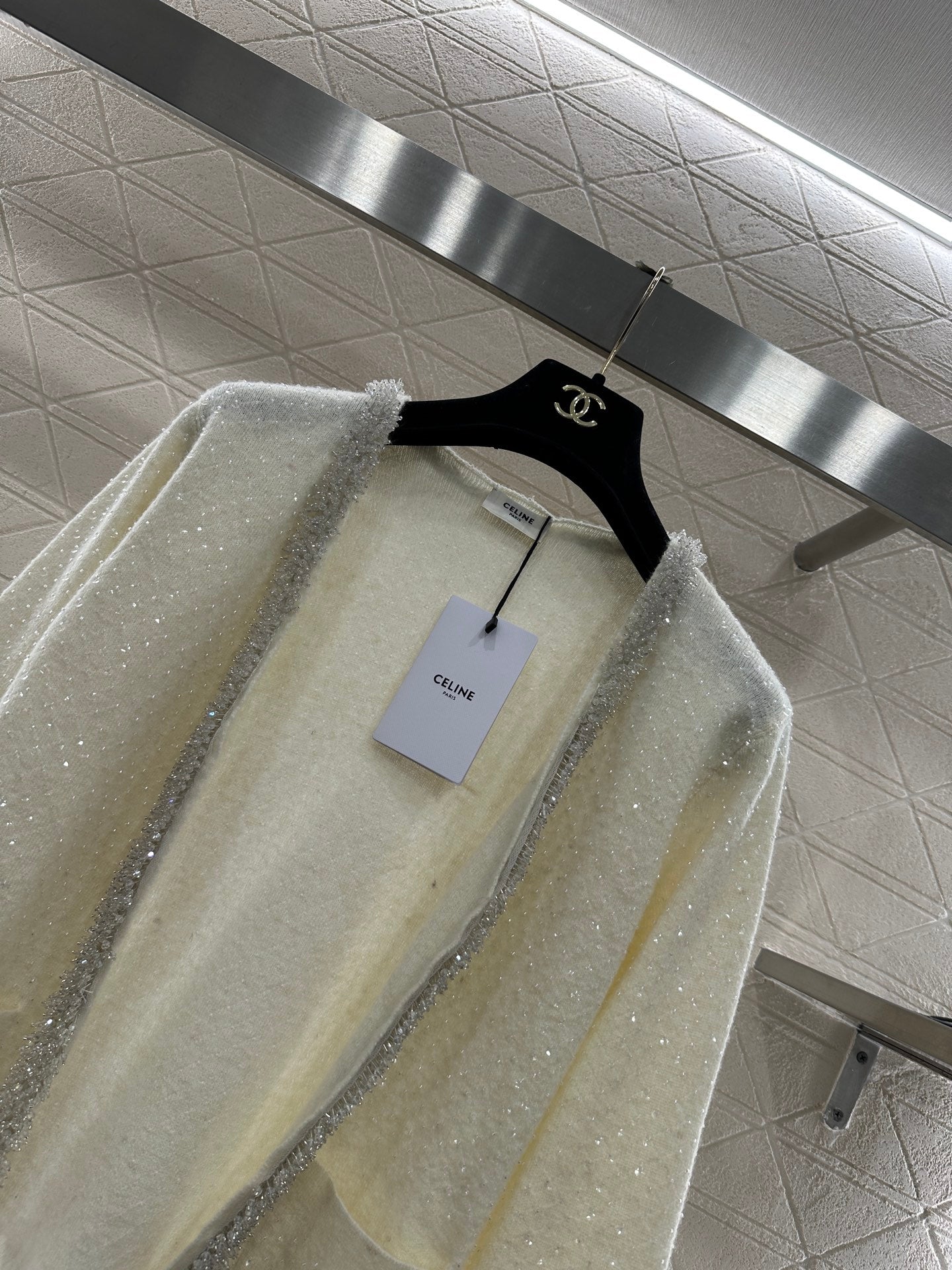 CELINE 25S BEADED KNIT CARDIGAN 0124