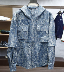 LV HOODED JACKET IN BLUE MONOGRAM WASHED DENIM 238944