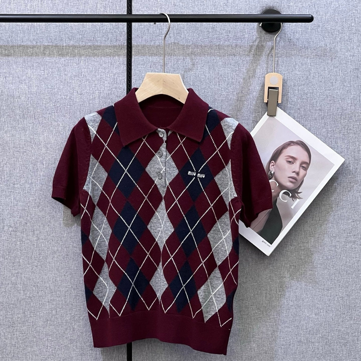 MIUMIU KNIT POLO SHIRT STYLE 395