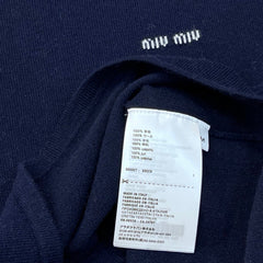 MIUMIU SHORT-SLEEVE TURTLENECK KNIT TOP STYLE 393