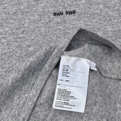 MIUMIU SHORT-SLEEVE TURTLENECK KNIT TOP STYLE 389