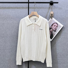 MIUMIU LONG-SLEEVE KNIT POLO 320