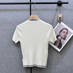 MIUMIU SHORT-SLEEVE KNIT TOP STYLE 283