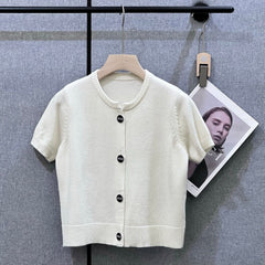 MIUMIU SHORT-SLEEVE KNIT TOP STYLE 257