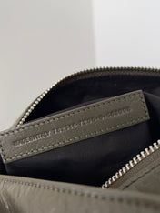 SUPERBUSY LARGE SLING BAG 42 IN KHAKI GREEN LAMBSKIN