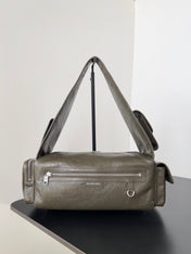 SUPERBUSY SLING BAG 35 IN KHAKI GREEN LAMBSKIN