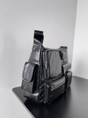 SUPERBUSY MESSENGER BAG 33 IN BLACK ARENA LAMBSKIN